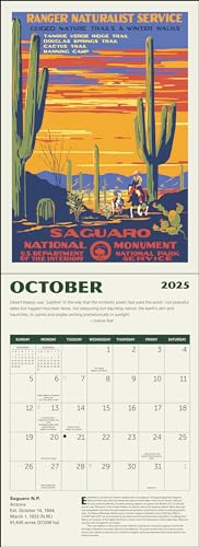National Parks GRID WPA Wall Calendar 2025, Monthly January-December 8.75'' x 12" (Made in USA)