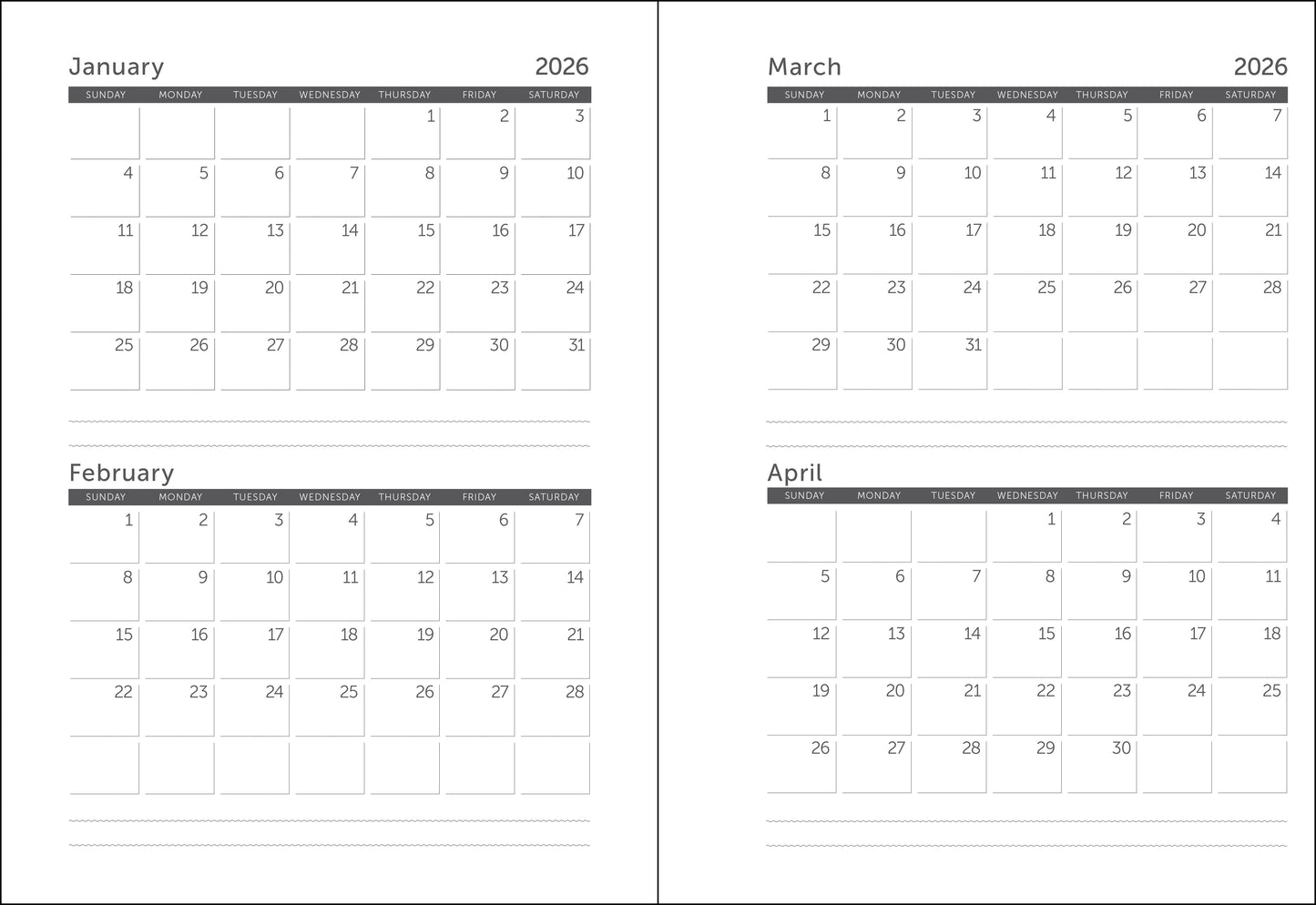 2026 planner featuring vintage park poster designs