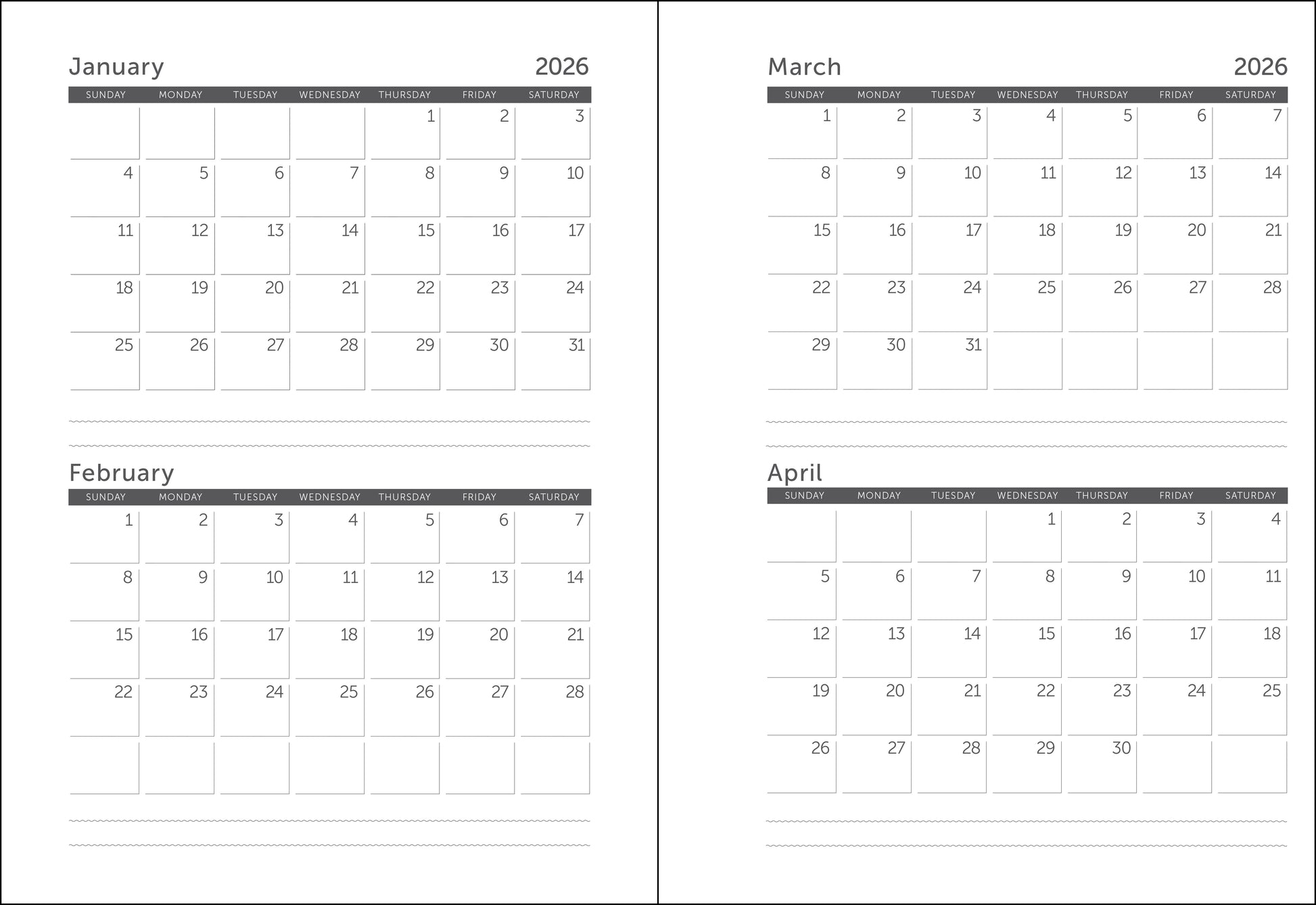2026 planner featuring vintage park poster designs
