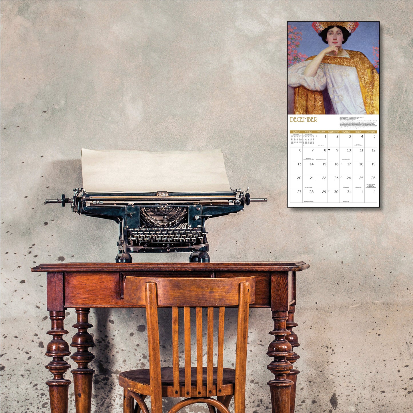 12" x 12" wall calendar showcasing Klimt's iconic art