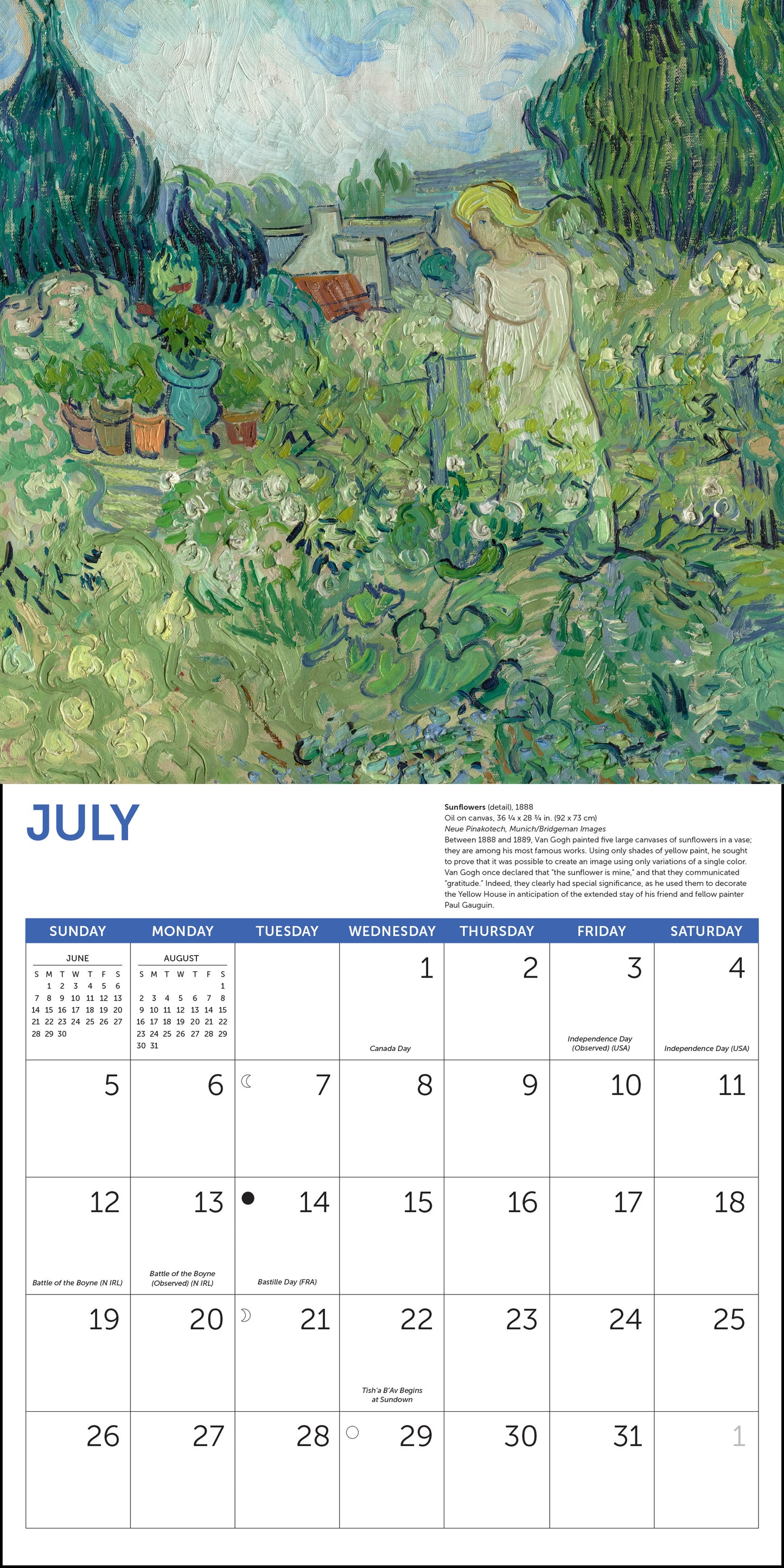 Floral paintings by Van Gogh in 2026 wall calendar