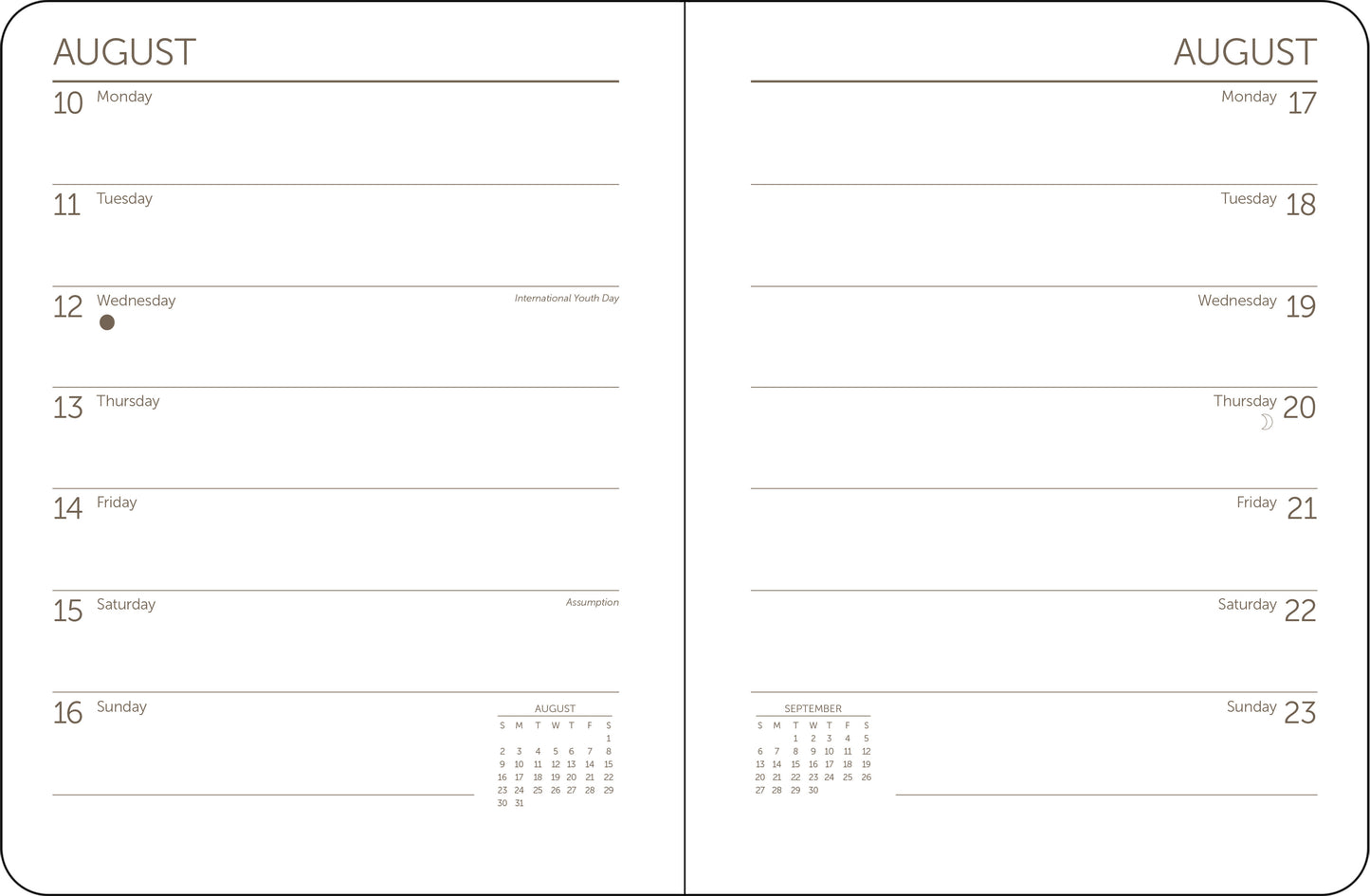 Compact 2026 art planner showcasing masterpieces in a weekly format