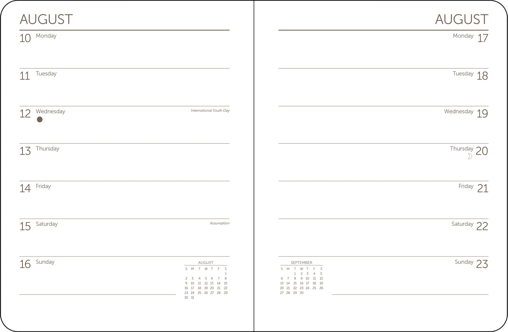 Compact 2026 art planner showcasing masterpieces in a weekly format