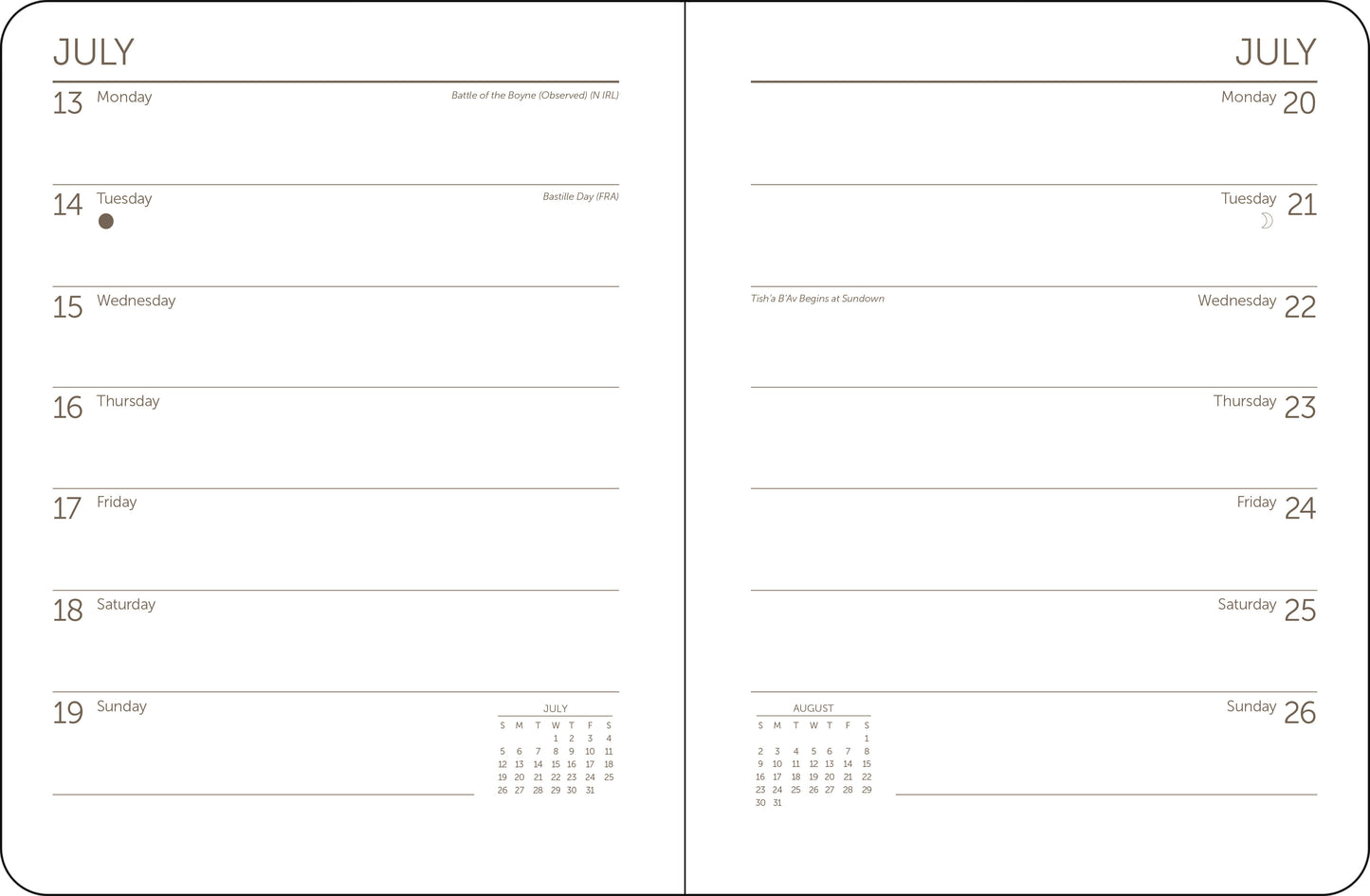 Back cover of 2026 Impressionists Engagement Calendar showing monthly previews