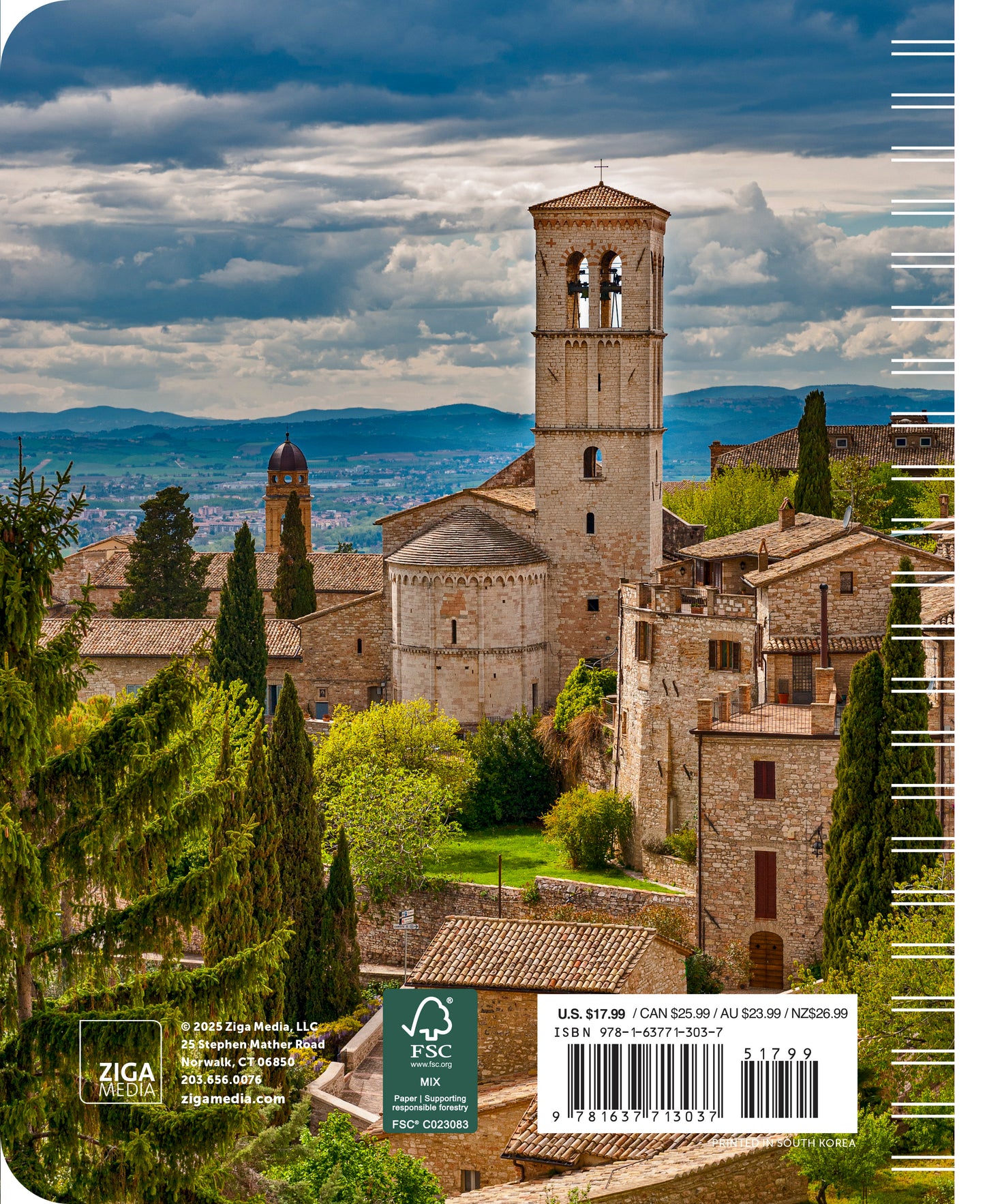 Compact Italy-themed planner with spiral binding and travel-inspired photography