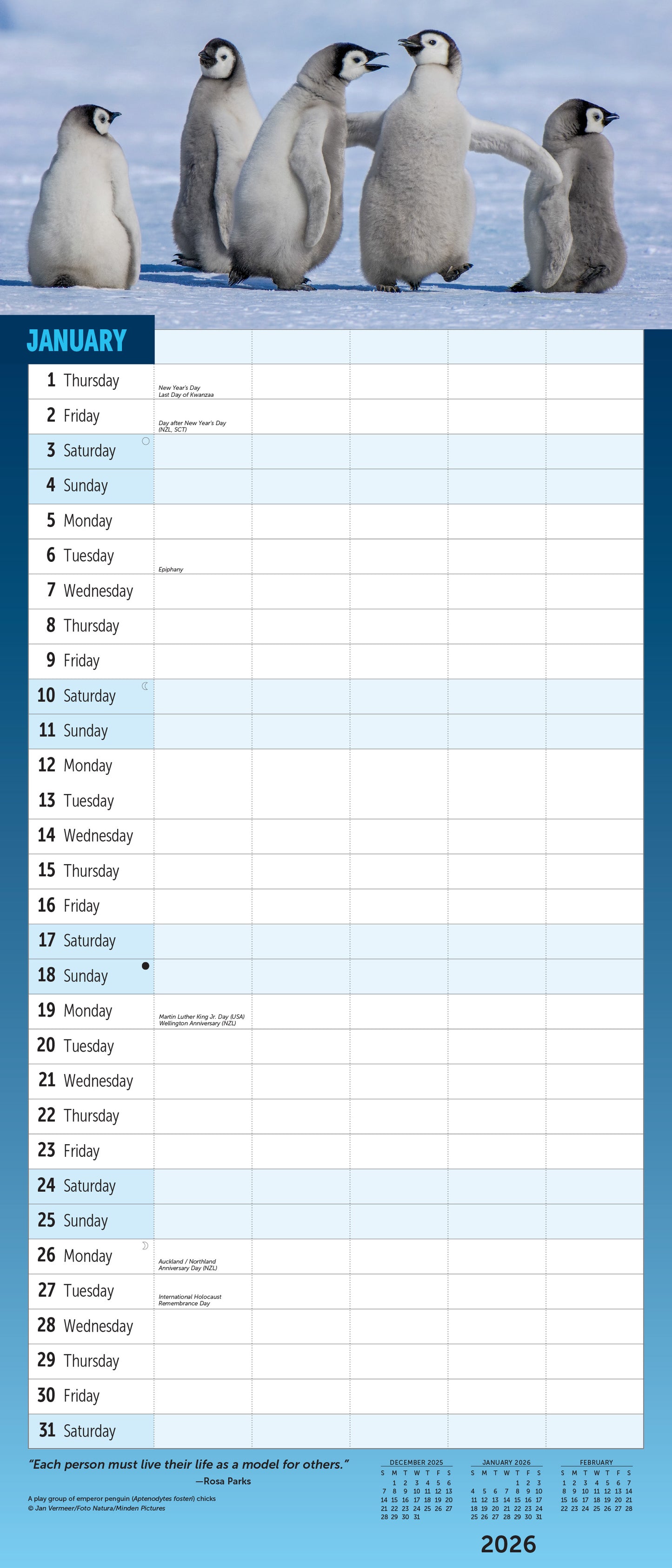 Monthly 2026 calendar designed for busy family scheduling