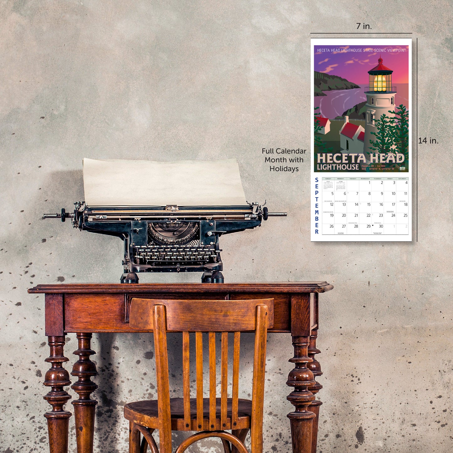 2027 Lighthouse Posters Mini Wall, 7" x 7"