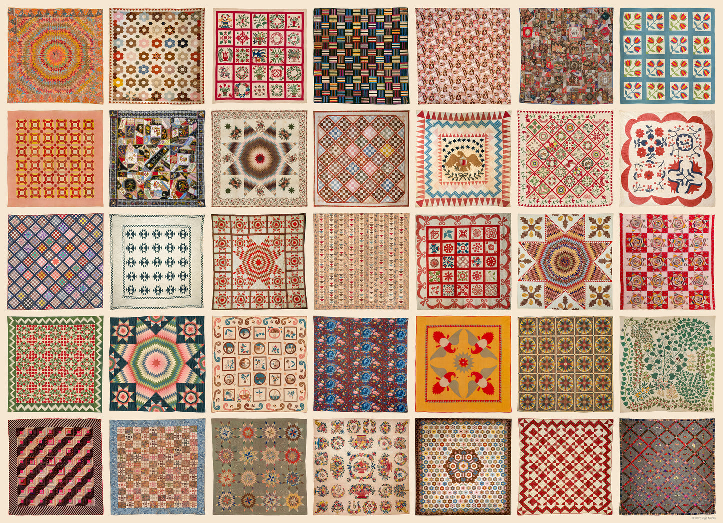 Antique Quilts 1000 or 500 Piece Puzzle
