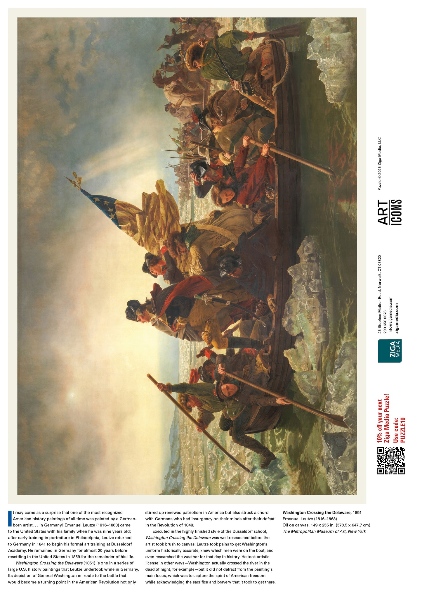 Leutze-Crossing the Delaware 1000 or 500 Piece Puzzle
