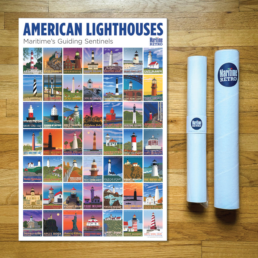 American Lighthouses Print