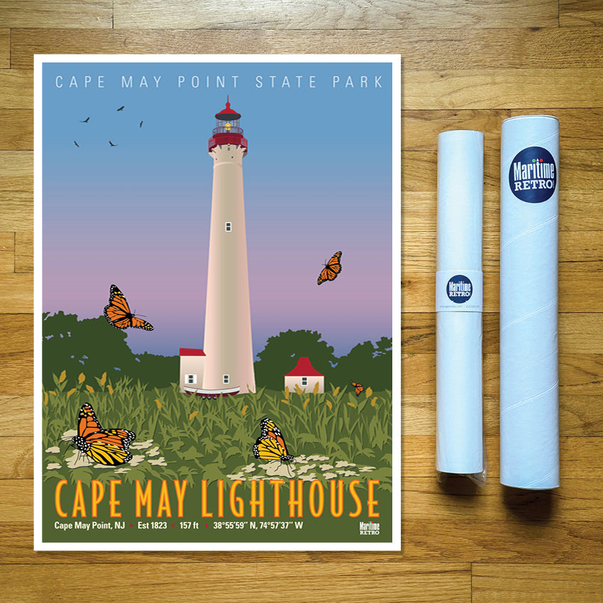 Cape May Lighthouse Monarch Print