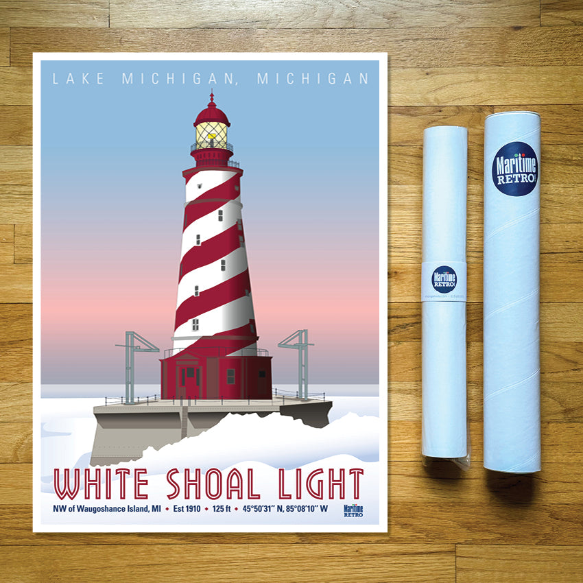 White Shoal Light Print