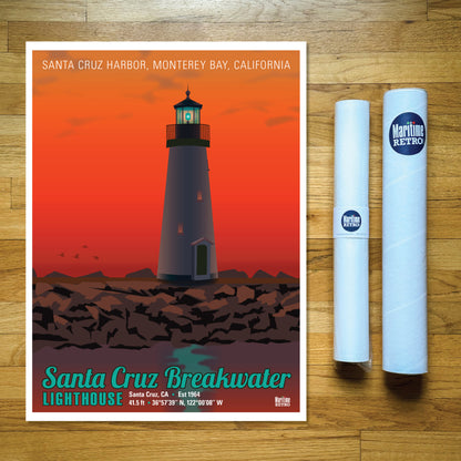 Santa Cruz Breakwater Lighthouse Print