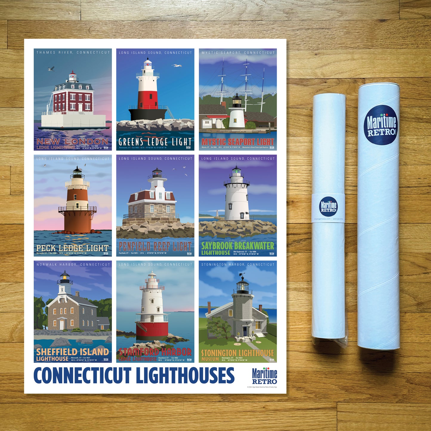 Connecticut Lighthouses Print