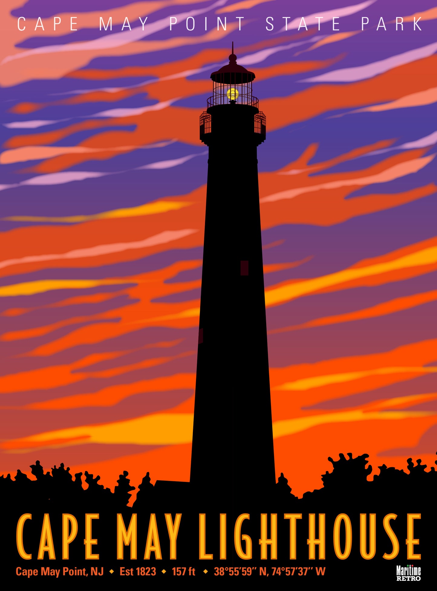 Cape May Lighthouse Sunset Print