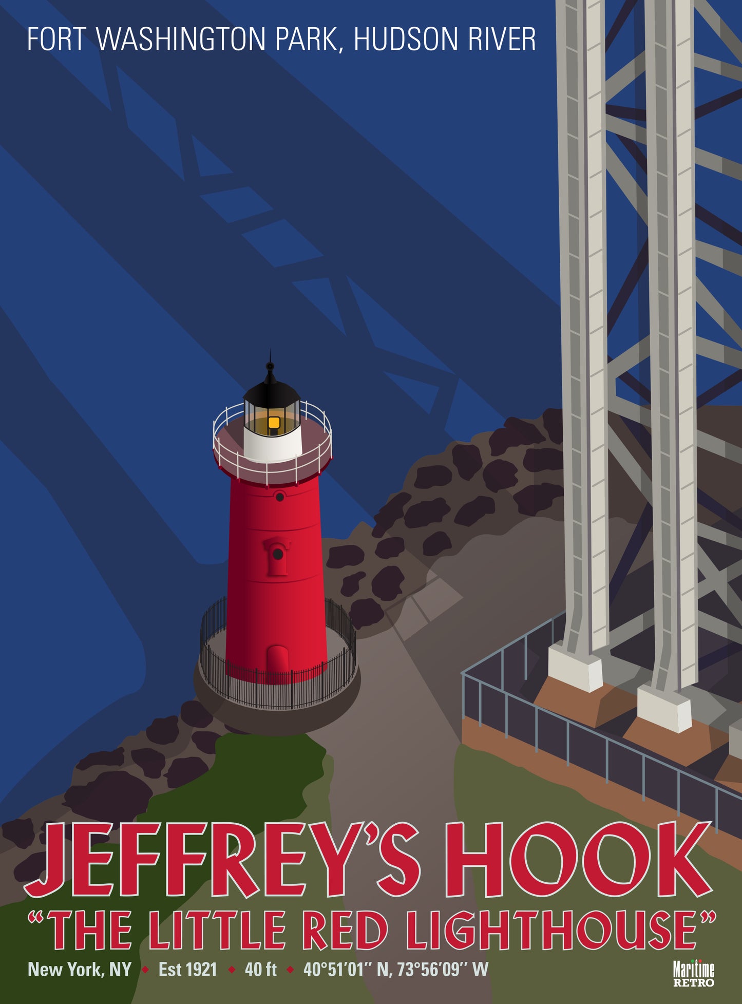 Jeffery's Hook "Little Red" Lighthouse Print