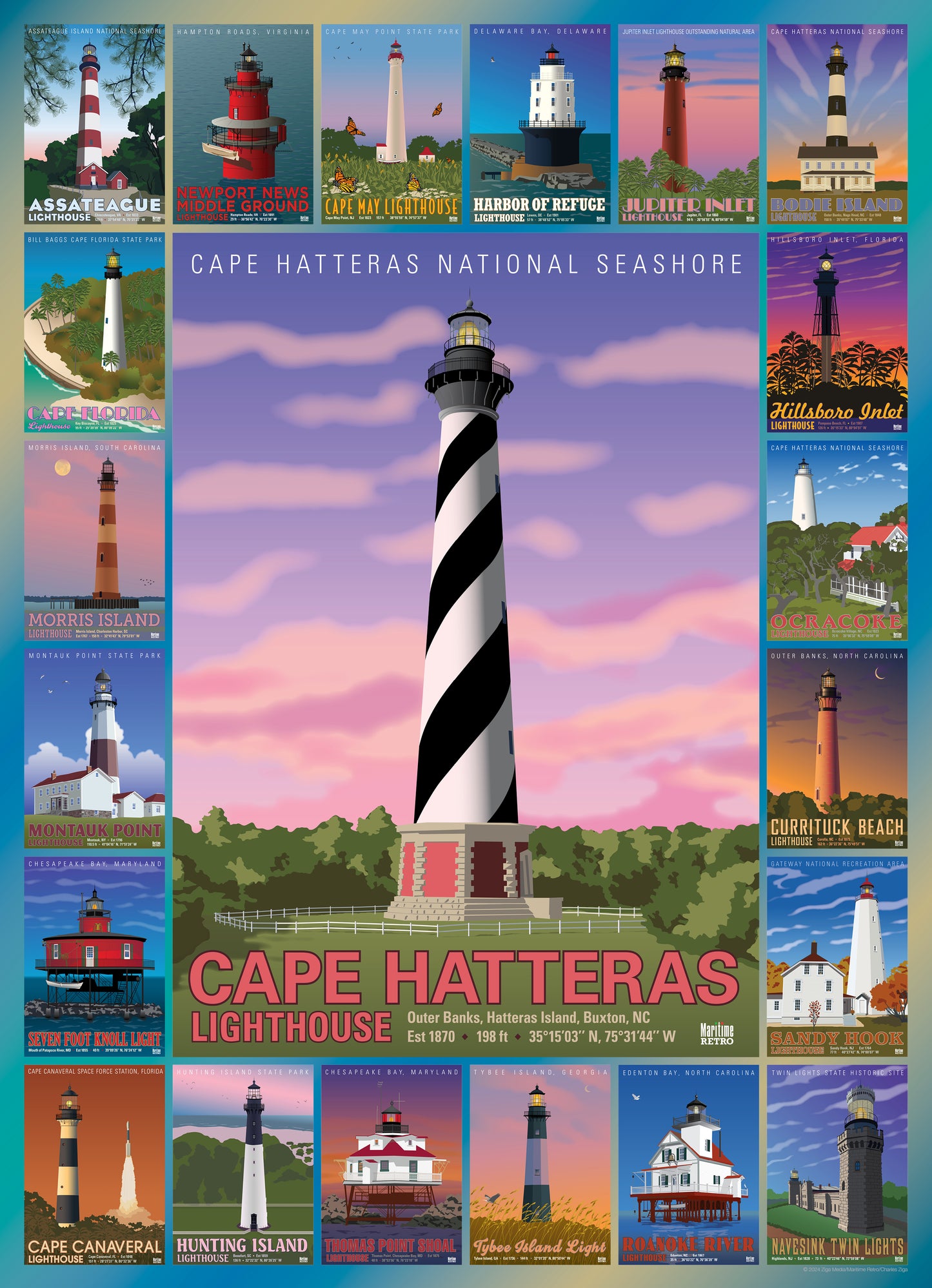 Cape Hatteras Lighthouse 1000 or 500 Piece Puzzle