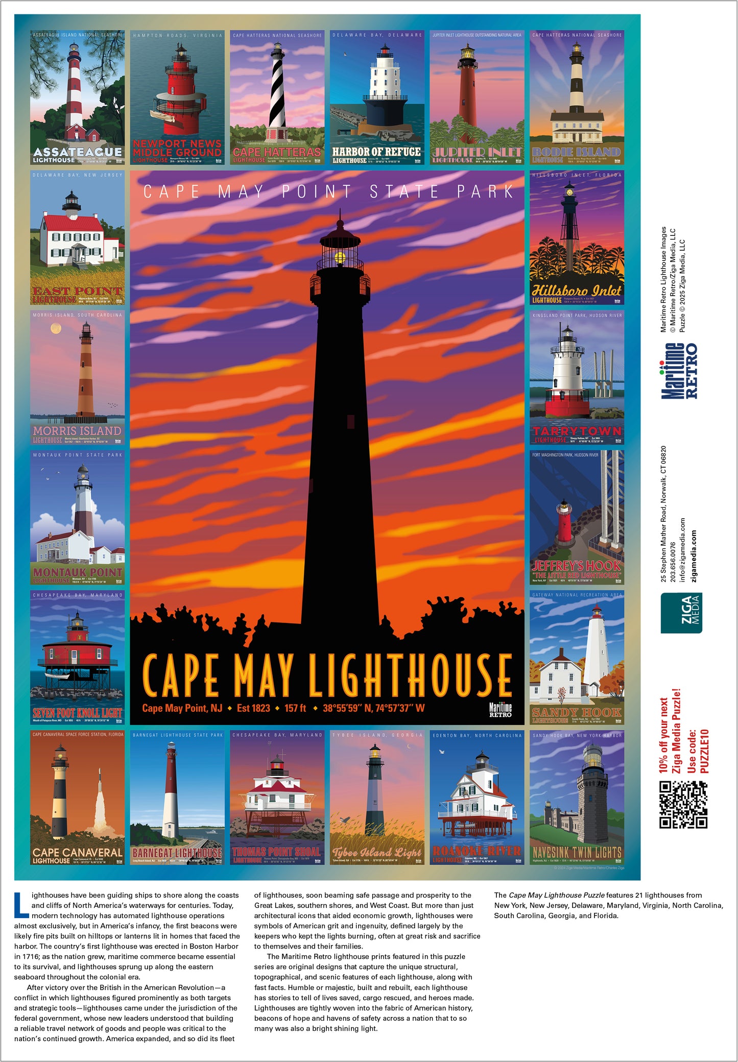 Cape May Lighthouse 1000 or 500 Piece Puzzle