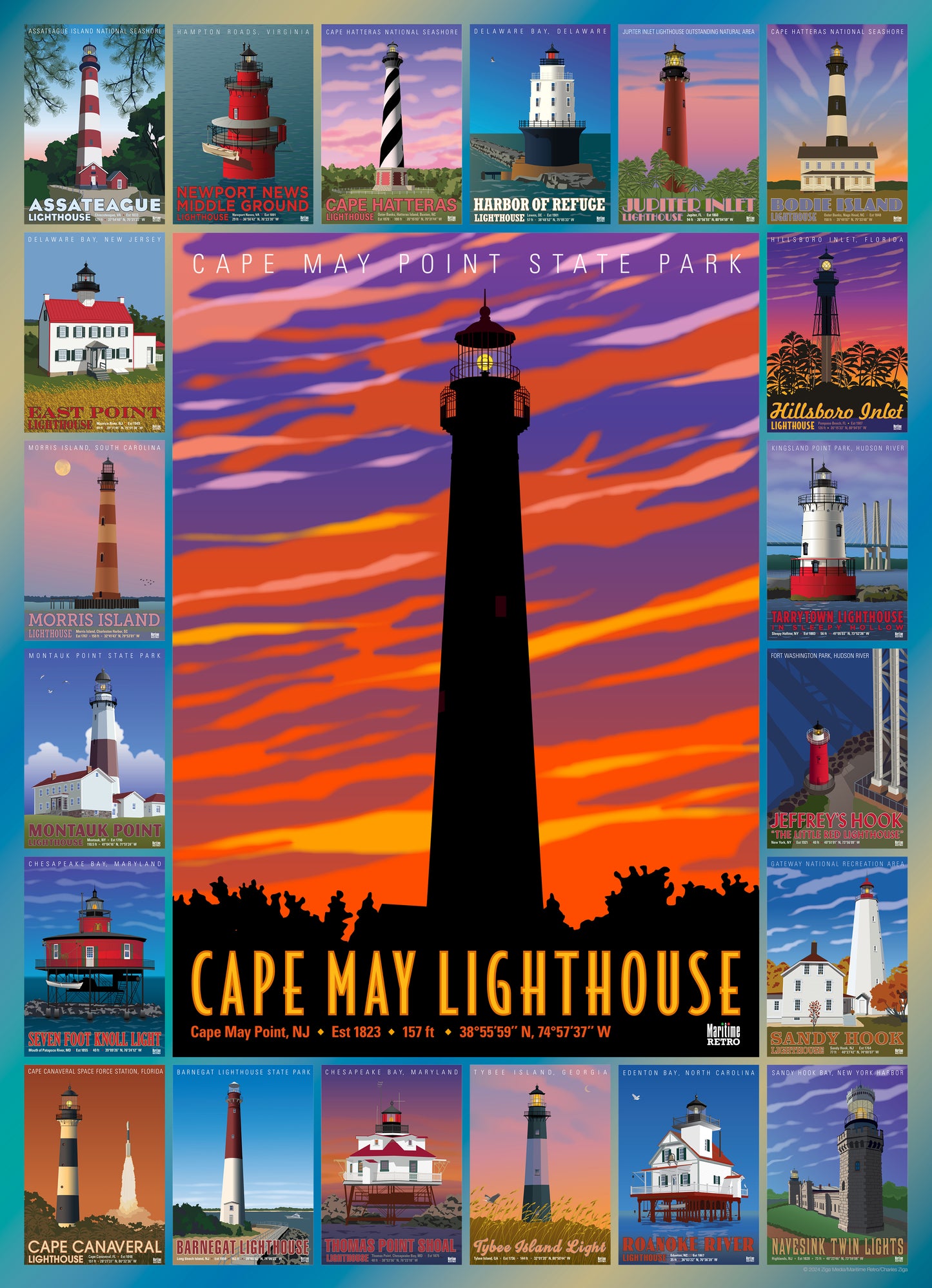 Cape May Lighthouse 1000 or 500 Piece Puzzle