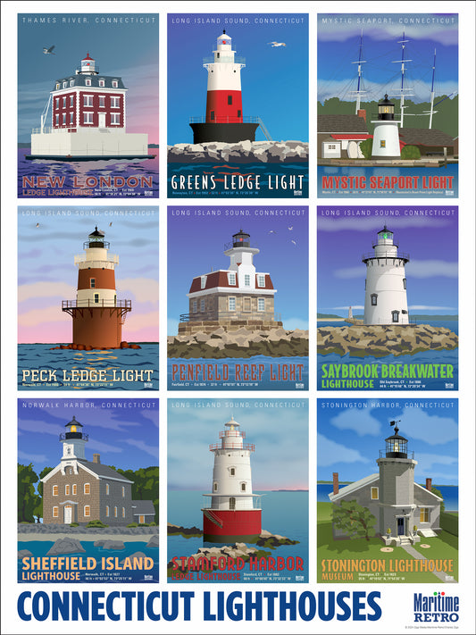 Connecticut Lighthouses Print