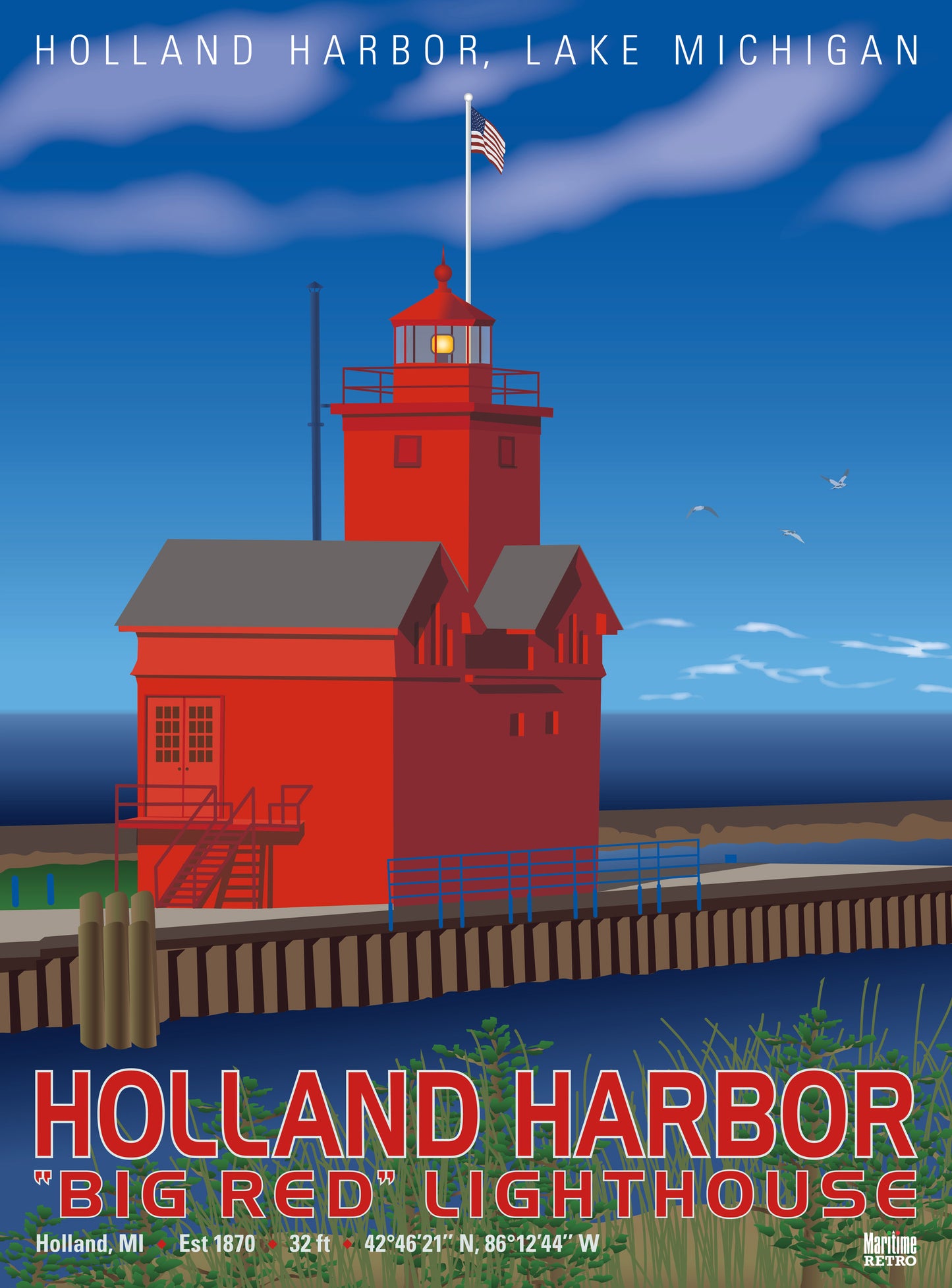 Holland Harbor Lighthouse Print