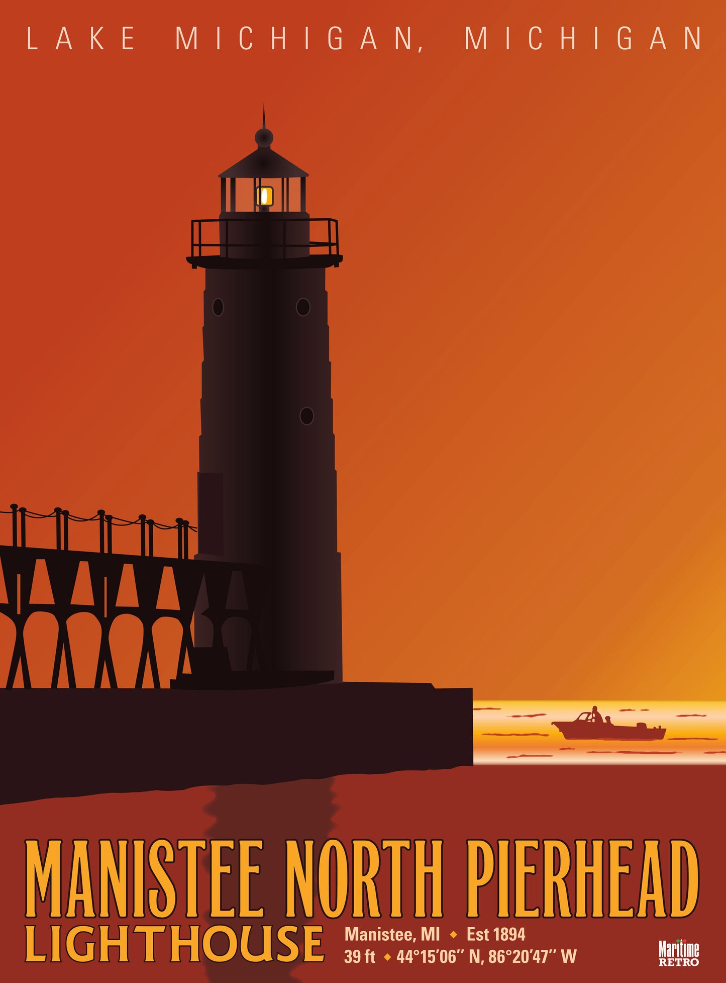 Manistee North Pierhead Lighthouse Print