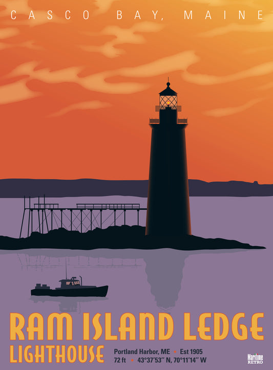 Ram Island Ledge Lighthouse Print
