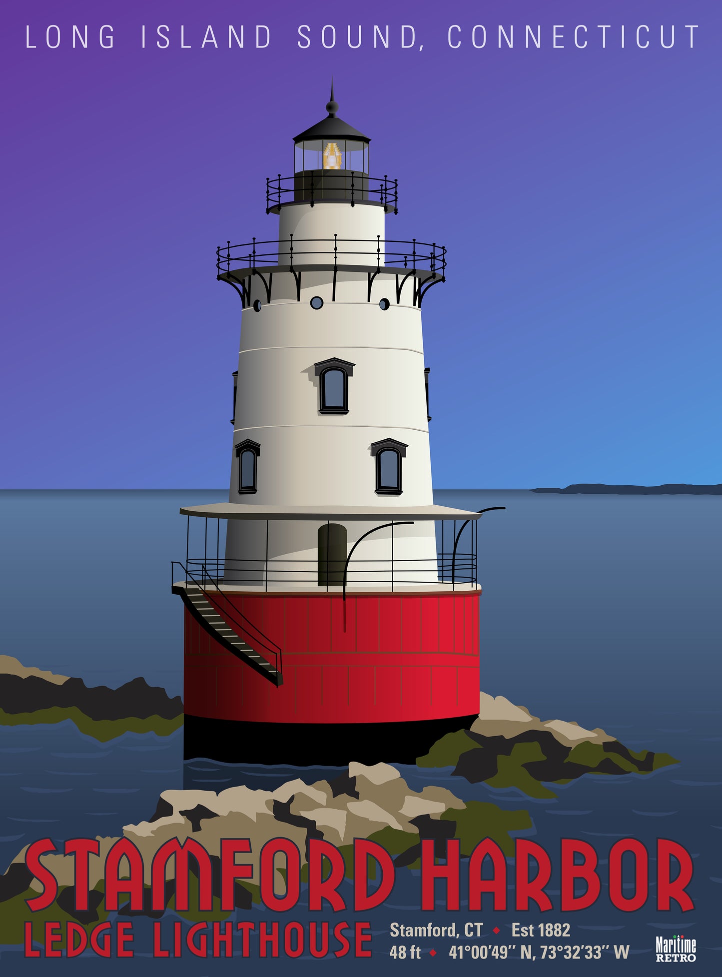 Stamford Harbor Lighthouse Print