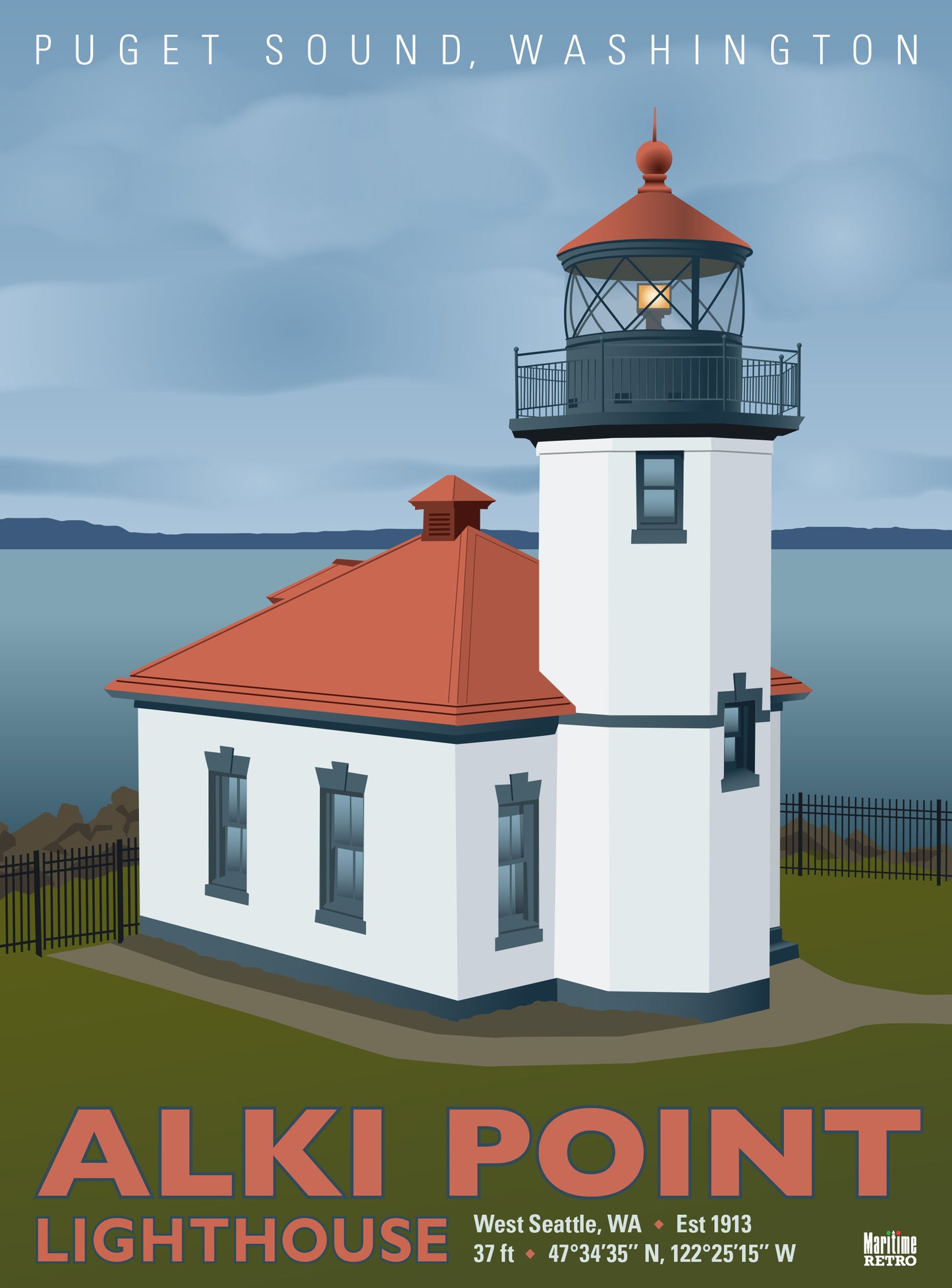 Alki Point Lighthouse Print