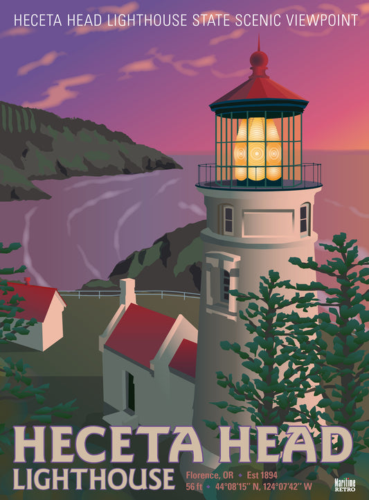 Heceta Head Lighthouse Sunset Print