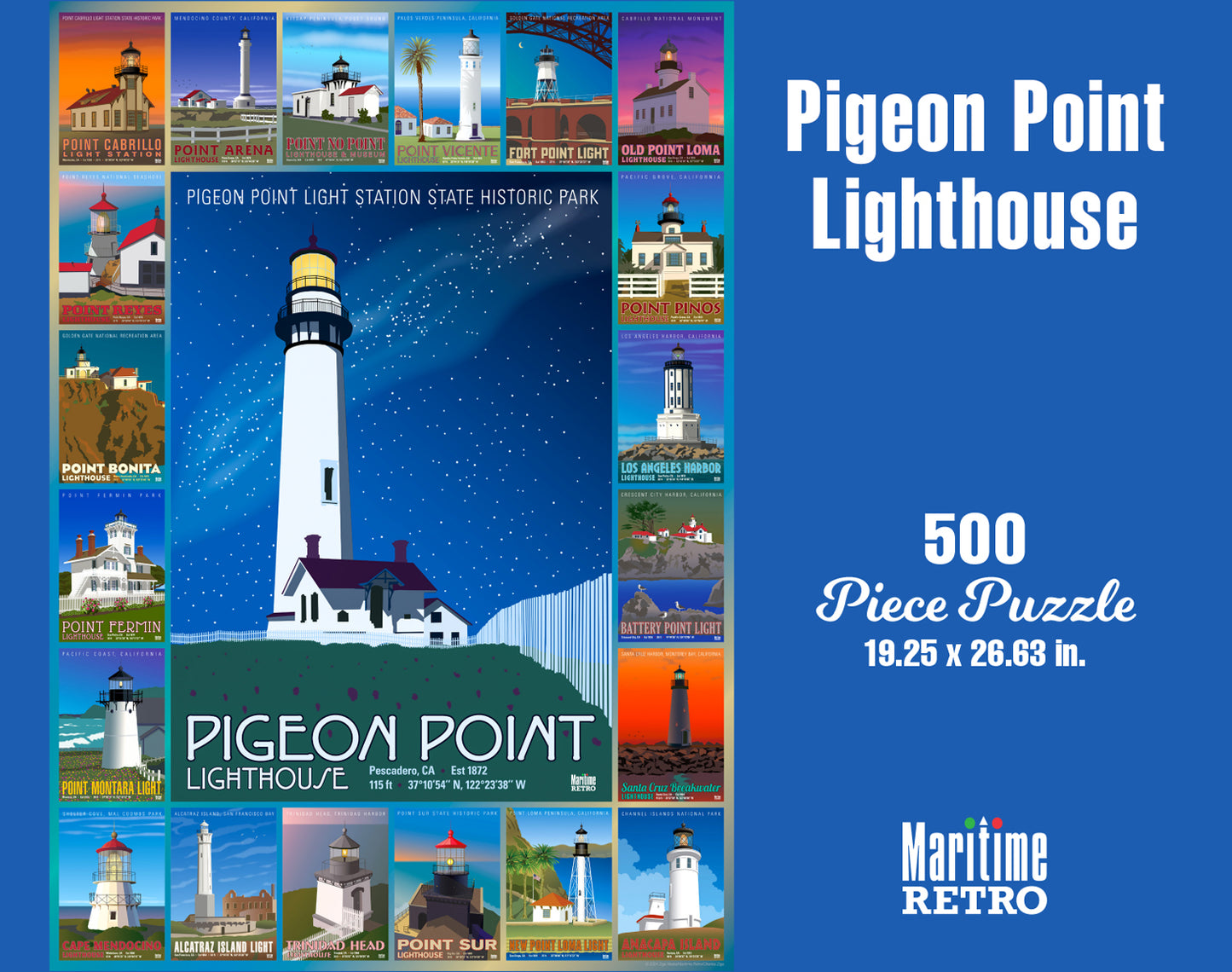 Pigeon Point Lighthouse 1000 or 500 Piece Puzzle