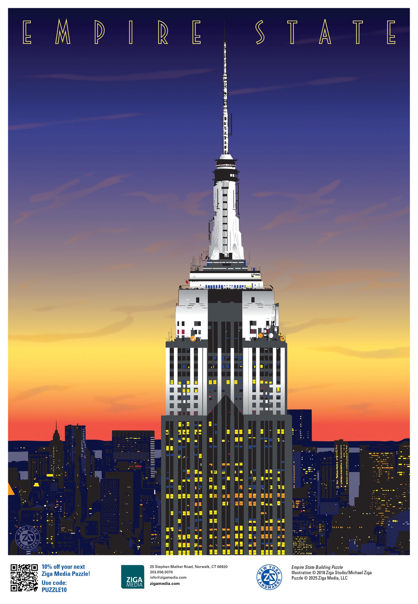 Empire State Building 1000 or 500 Piece Puzzle