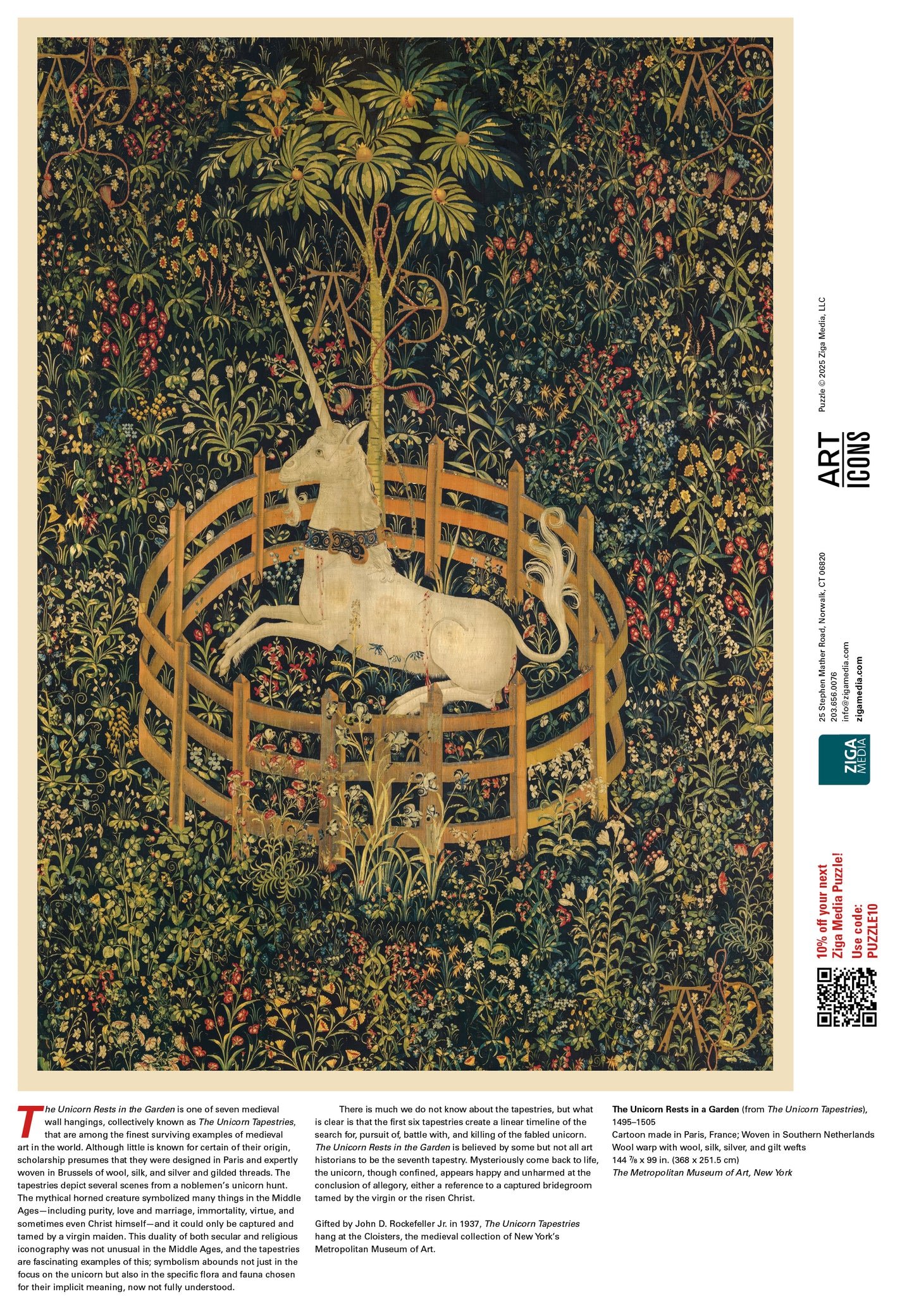 Unicorn Tapestry 1000 or 500 Piece Puzzle