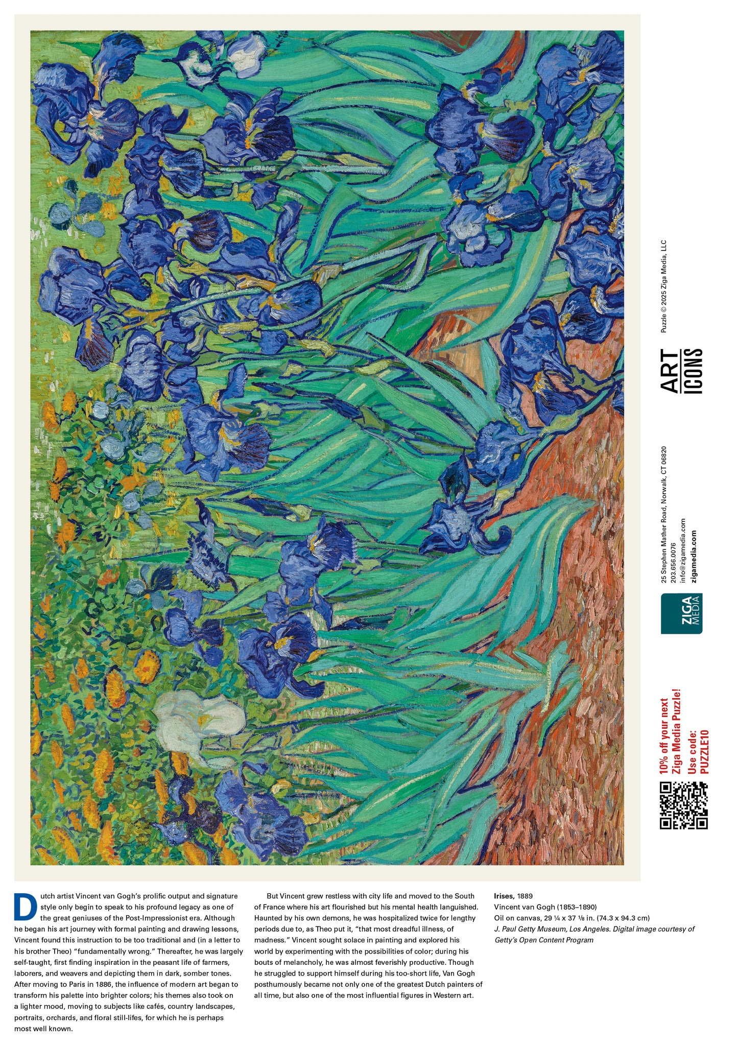 Van Gogh—Irises 1000 or 500 Piece Puzzle