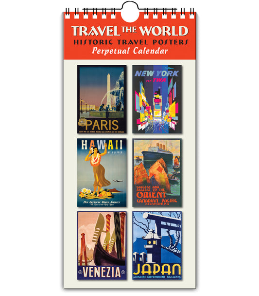 Travel the World Historic Travel Posters Perpetual Calendar Birthday Anniversary