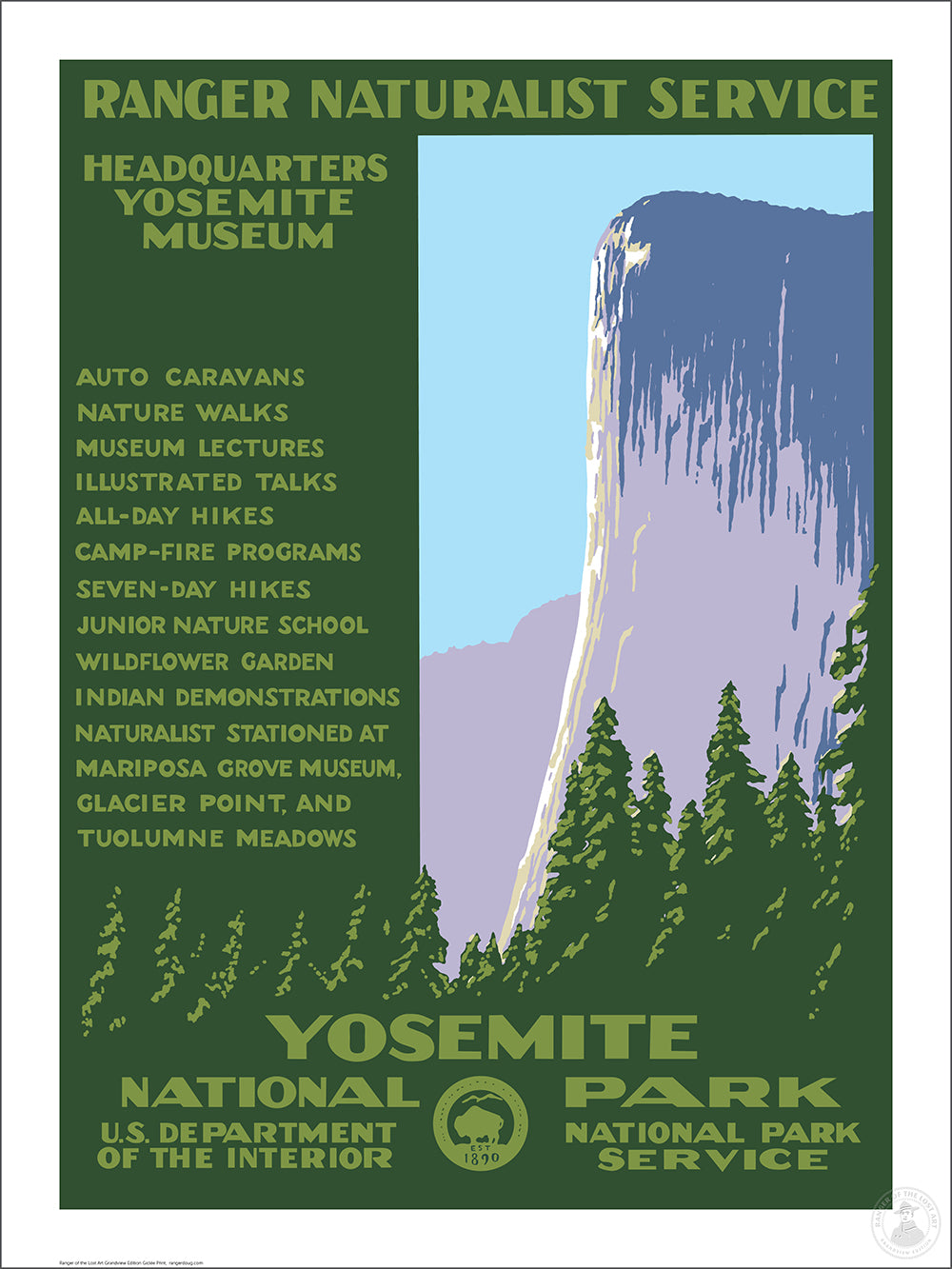 Yosemite National Park Grandview Edition Giclée Print