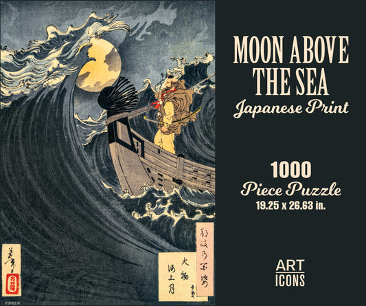 Moon Above the Sea Japanese Print 1000 Piece Puzzle