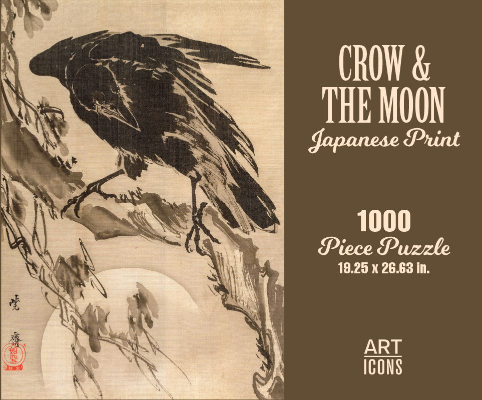 Crow & the Moon Japanese Print 1000 Piece Puzzle