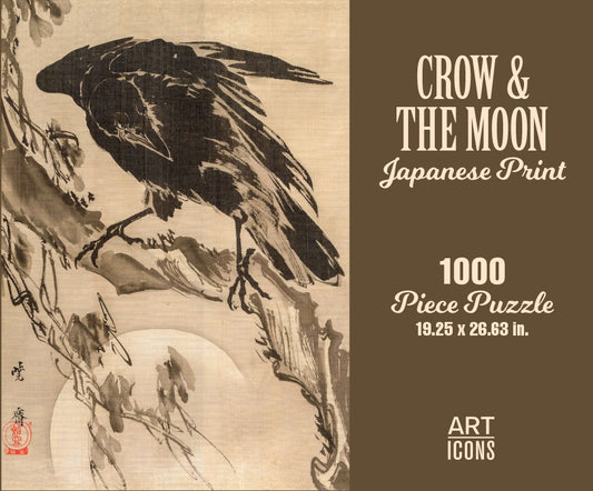 Crow & the Moon Japanese Print 1000 Piece Puzzle