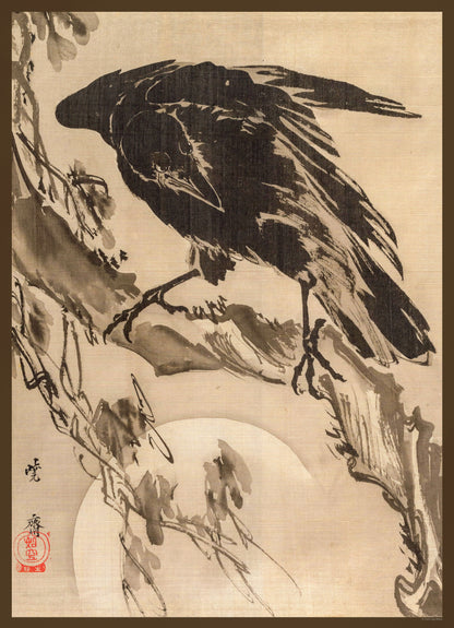 Crow & the Moon Japanese Print 1000 Piece Puzzle
