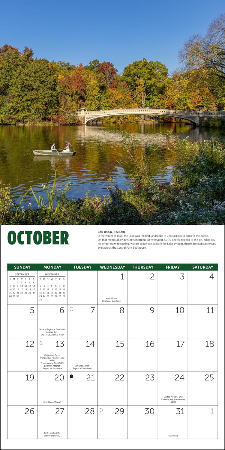 Central Park Conservancy Wall Calendar 2025, Monthly January-December 12'' x 12"