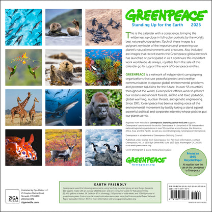 Greenpeace Wall Calendar 2025, Monthly January-December 12'' x 12"