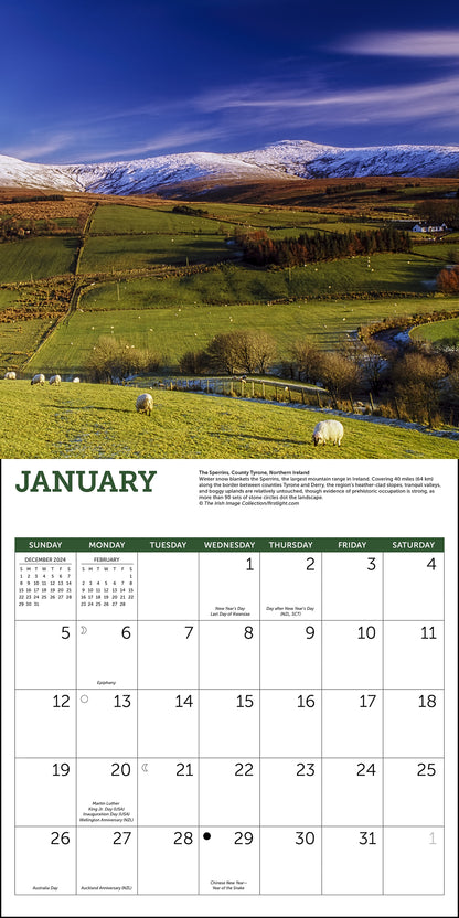 Irish Country Wall Calendar 2025, Monthly January-December 12'' x 12"