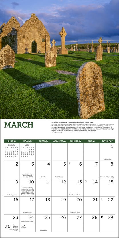 Irish Country Wall Calendar 2025, Monthly January-December 12'' x 12"