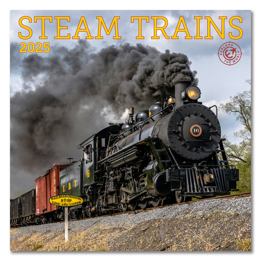 Steam Trains Wall Calendar 2025, Monthly January-December 12'' x 12"