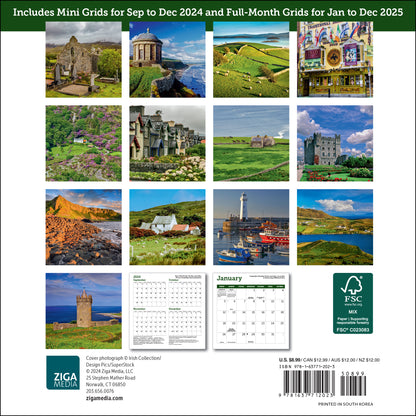 Ireland Mini Wall Calendar 2025, 7" x 7"