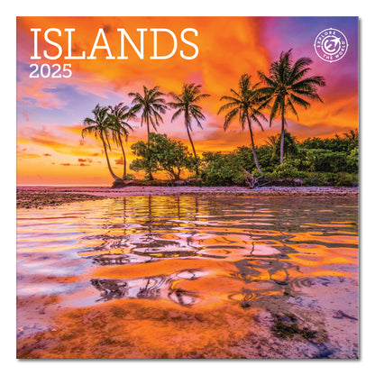 Islands Mini Wall Calendar 2025, 7" x 7"