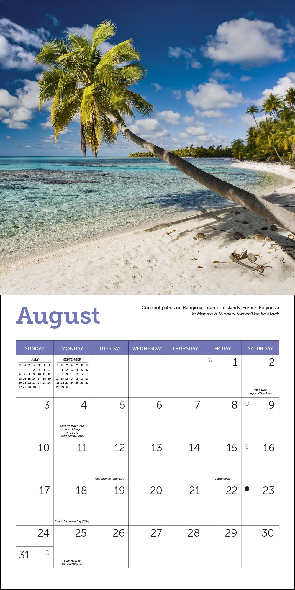 Islands Mini Wall Calendar 2025, 7" x 7"