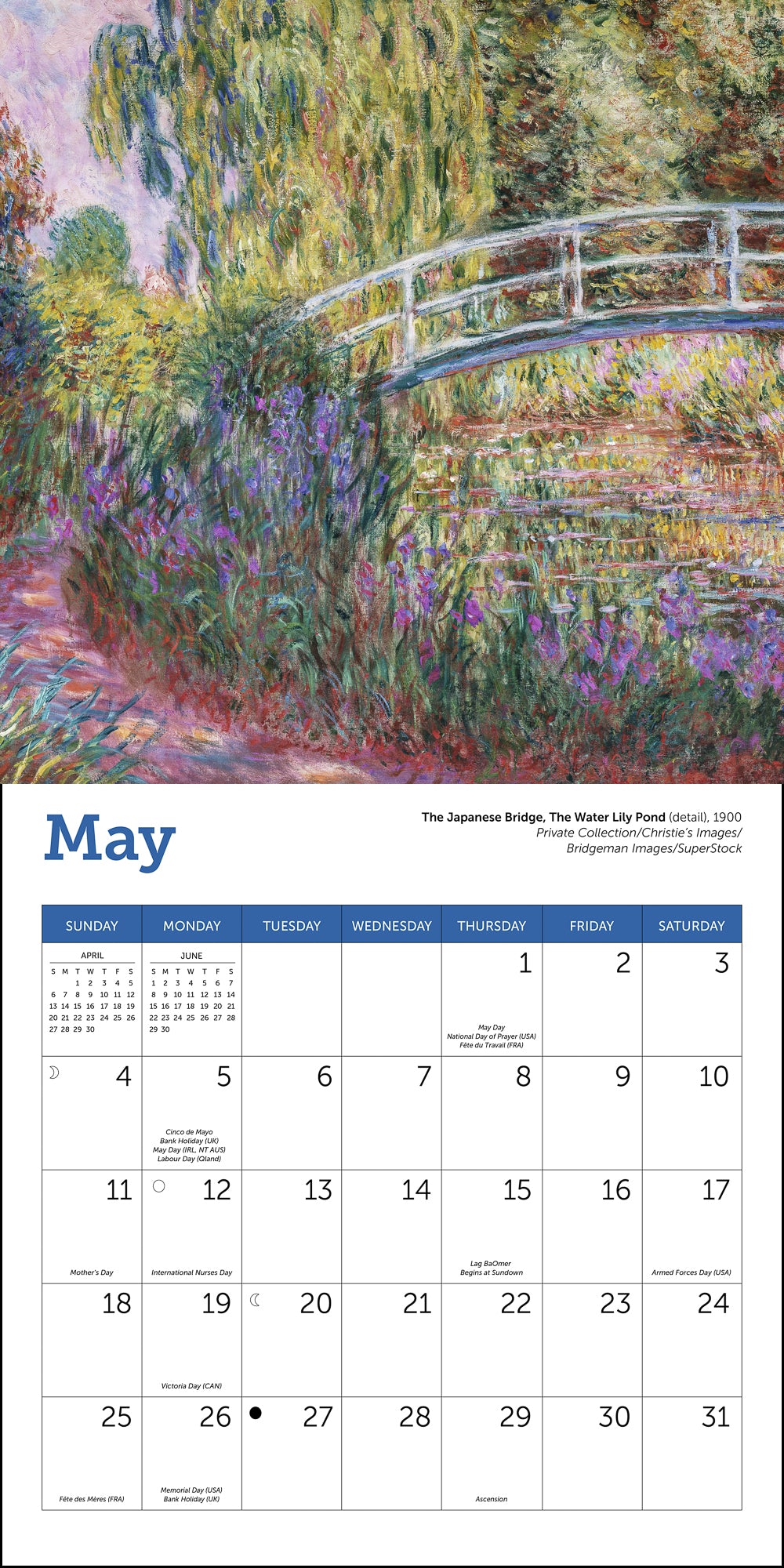 Monet Mini Wall Calendar 2025, 7" x 7"