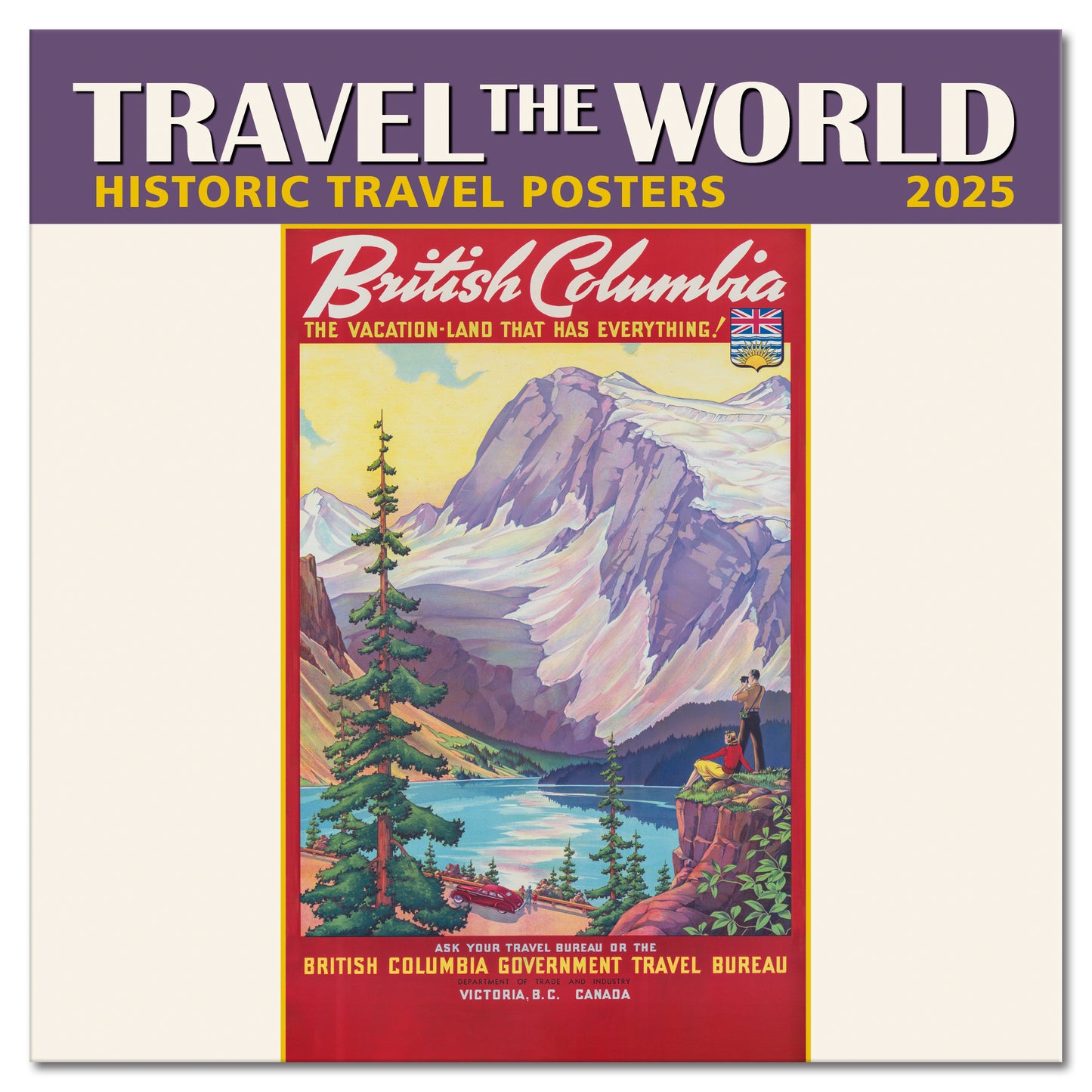 Travel the World Mini Wall Calendar 2025, 7" x 7"